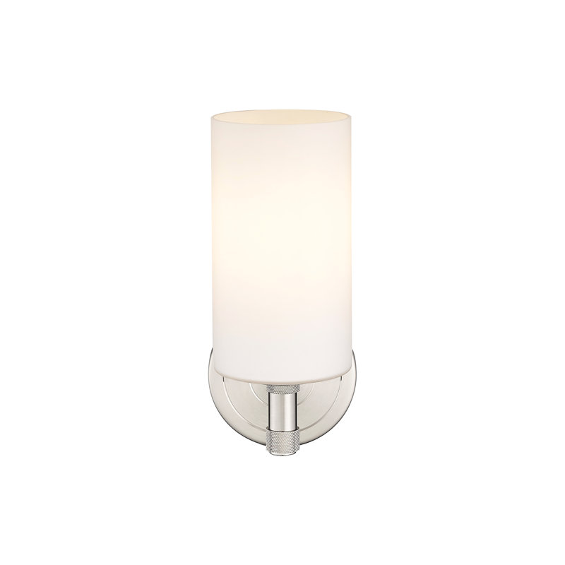 Applique murale 1 lumière Crown Point, Blanc mat, Nickel satiné, H 10,5 po x l 3,88 po x P 6,5 po