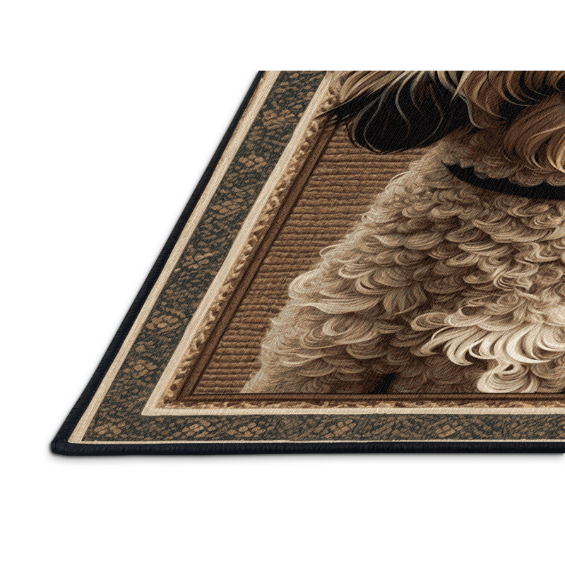 Washable Spanish Water Dog Dogs Area Rug, Rectangle 2' x 3'