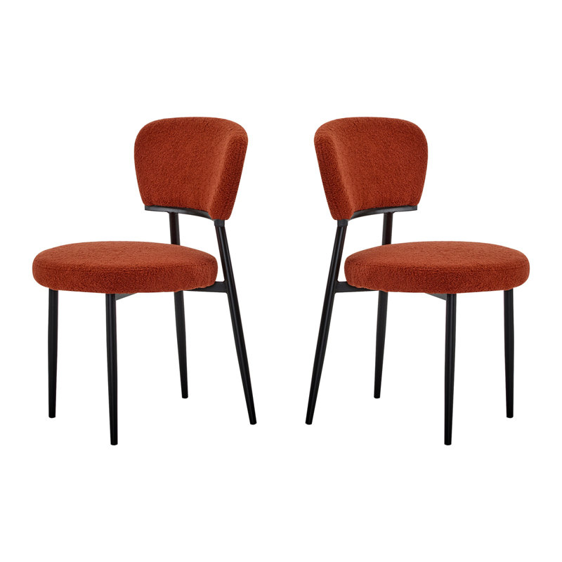 Ensemble de 2 chaises de salle à manger rembourrées, Orange