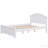 Full Size Wood Platform Bed With Headboard, White