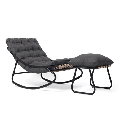 Patio Outdoor Lounge Chair Rocking Chair With Ottoman