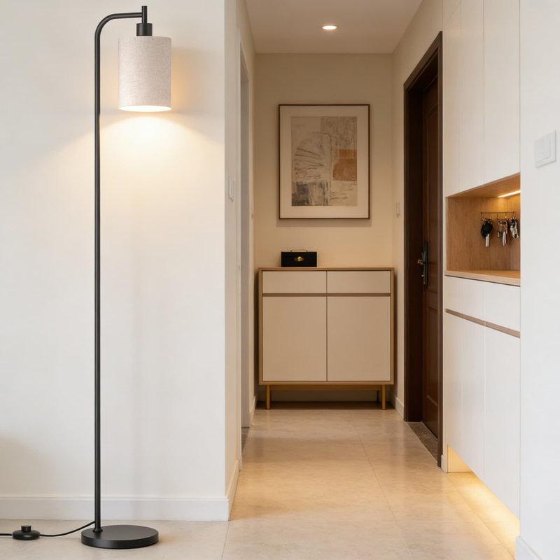 Dimmable Floor Lamp With Remote Control, 3 Color Temperatures, Modern Standing Lamp With Linen Shade For Living Room, Bedroom, Or Office
