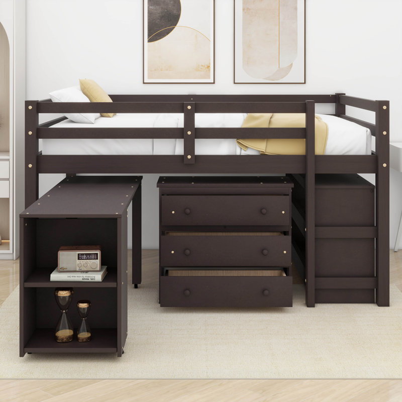 Joquan Kids Full Loft Bed, Espresso