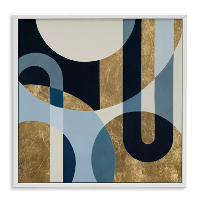 Or et bleu, formes circulaires giclées par Hanna Melin