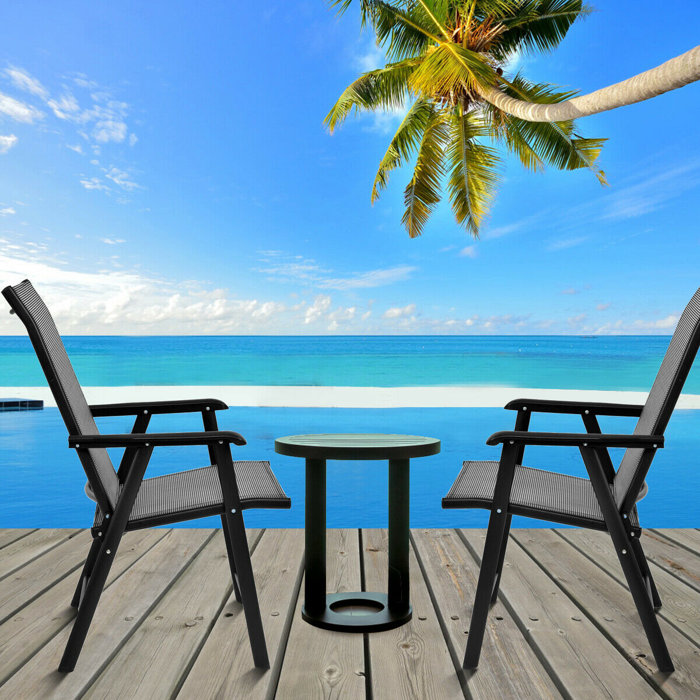 Latitude Run® Steel Frame Patio Garden Folding Chair & Reviews | Wayfair