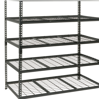 Étagère en métal robuste à 5 niveaux, l 48 po x P 24 po x H 72 po, support de rangement réglable, assemblage sans boulon, capacité de charge totale de 4 000 lb, pour le garage, le sous-sol, l'entrepôt, l'atelier, noir