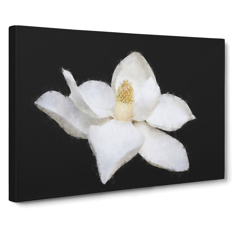 Blooming White Magnolia Painting - Wrapped Canvas, 35cm H x 50cm W x 3cm D