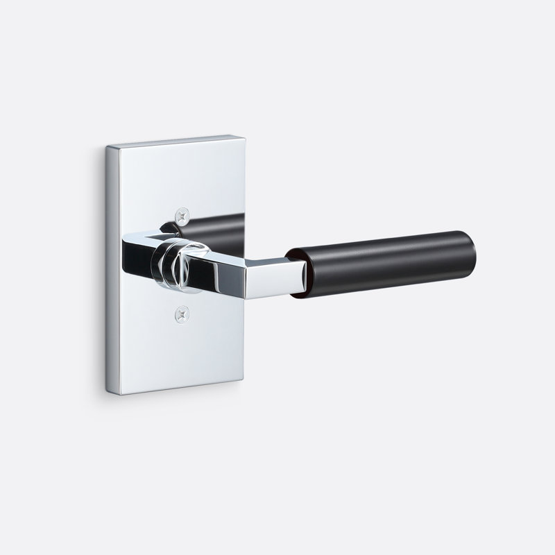 Fausse rosette Levanto, poignée lisse, Chrome poli, Dos plat