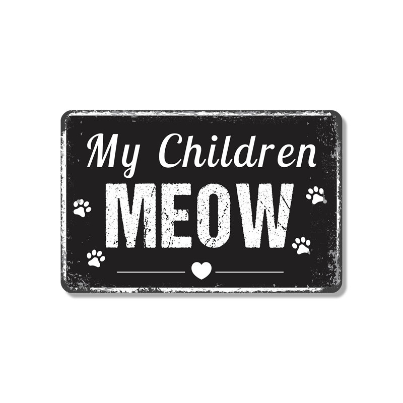 «My Children Meow» (paquet de 2) en plastique 8 po x 12 po
