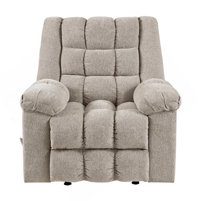 Gentle Rocking Motion Reclining Chair 1Pc Light Brown Chenille Upholstery  Comfort Living Room Furniture