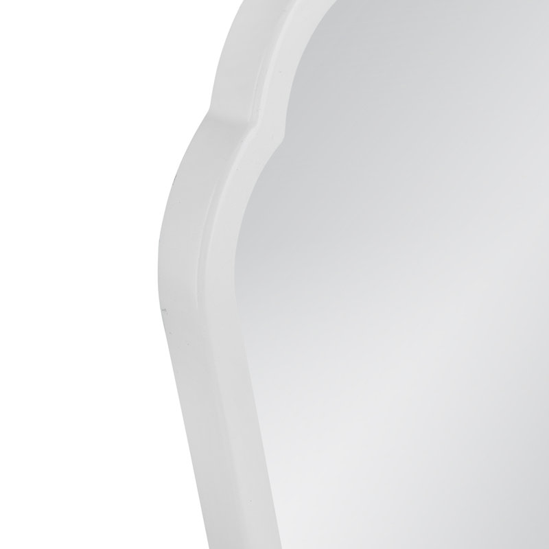 Baltic Wood Scalloped Wall Mirror, White