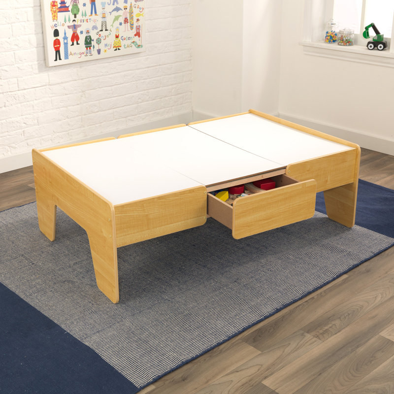 Natural Wooden Double-Sided Train and Activity Table