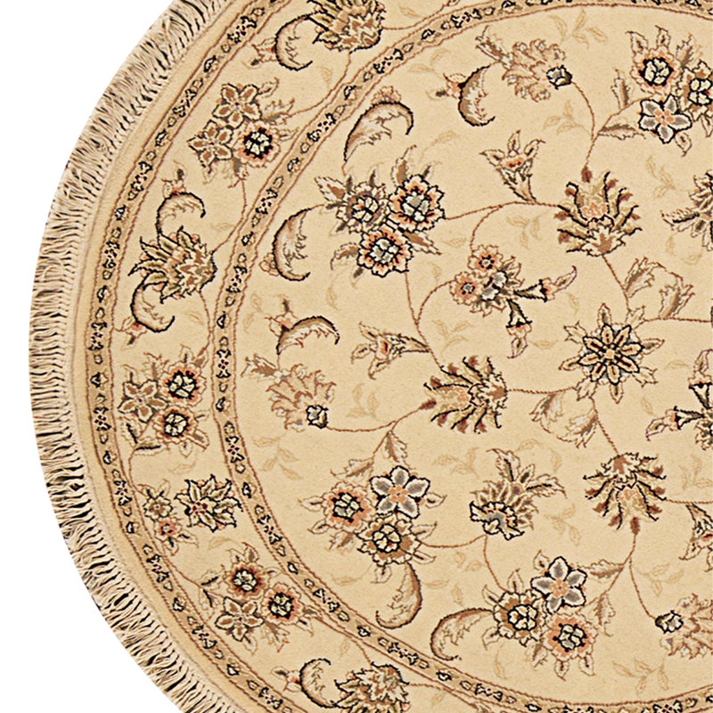 High-Quality Hand-Knotted Ivory Area Rug