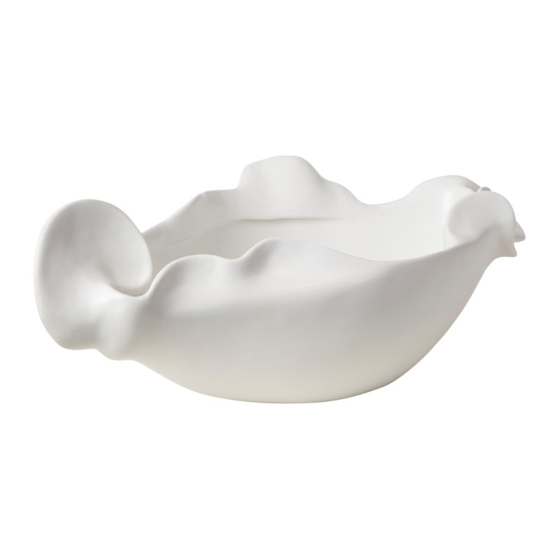 Free Form Bowl-Matte White, 7" H x 21" W x 9" D