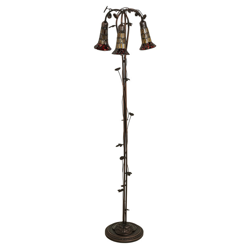Pond Lily Tree Floor Lamp, Gold/Red
