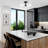 Gid 21.13 In. 3 Light Integrated LED Black Modern Semi Flush