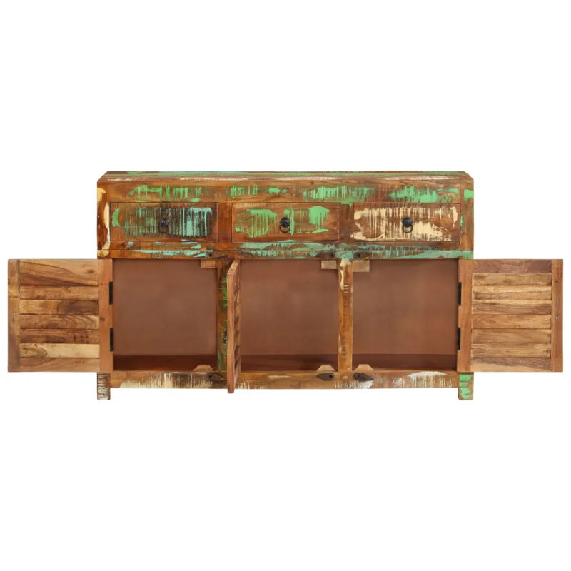 Richardt 110cm Solid Wood Sideboard, Brown/Green