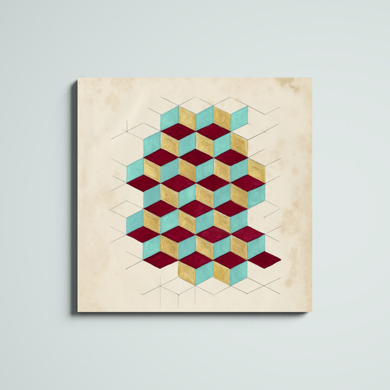 «Geometric Pattern Play II» par Naomi McCavitt - impression sur toile tendue, H 36 po x l 36 po