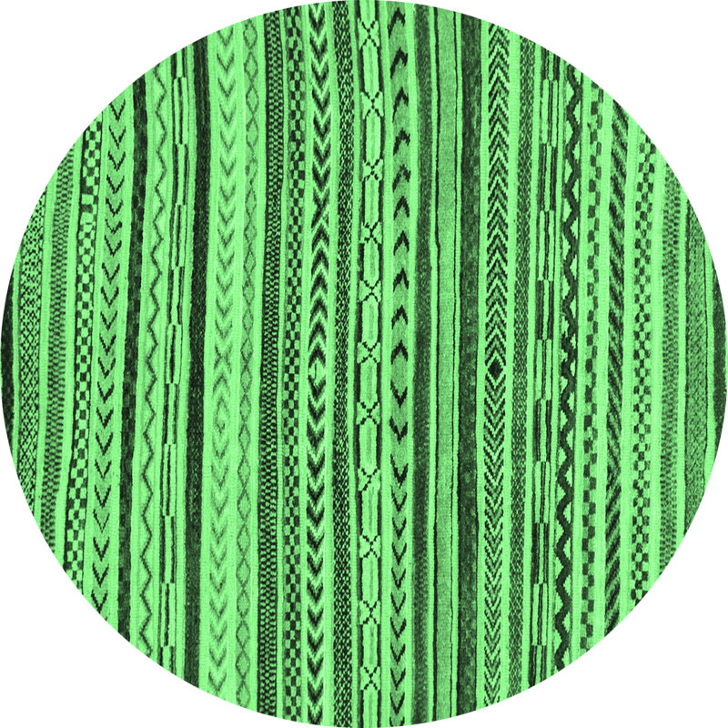 Washable Geometric Indoor Rug, Round 6'