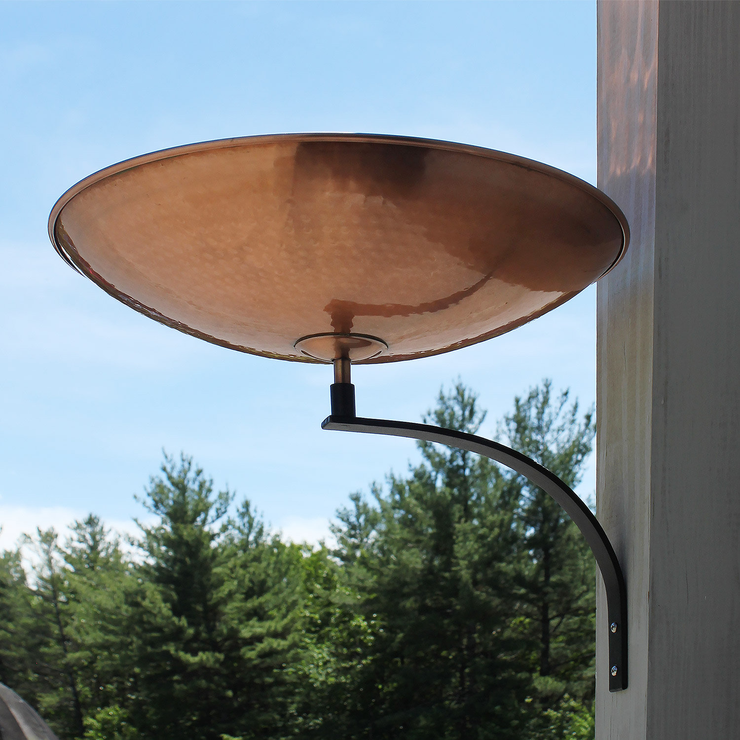 Dutson Birdbath with Wall Mount Bracket, Brown