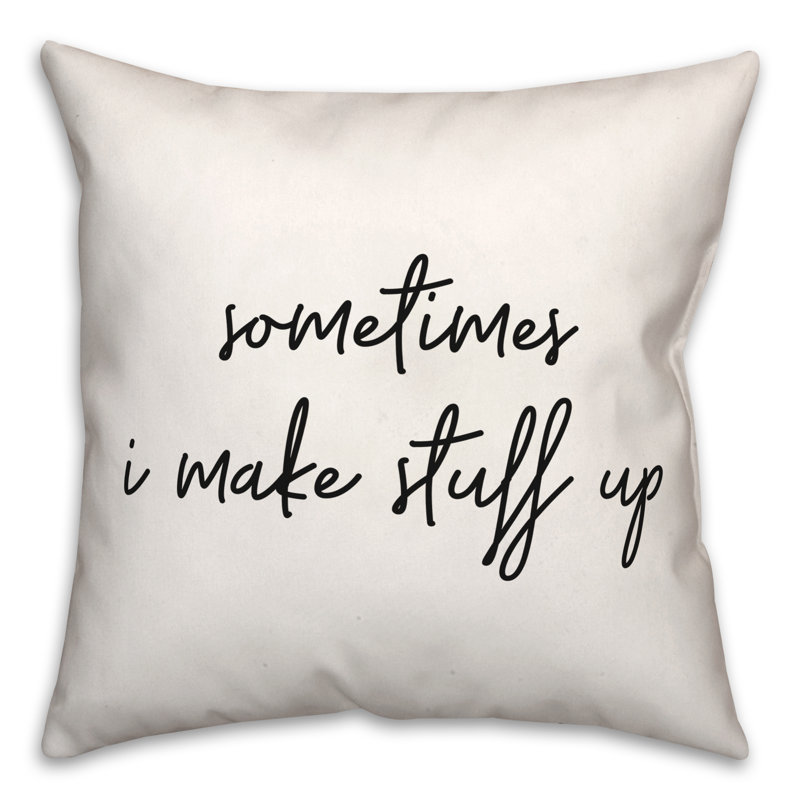 Coussin décoratif noir et blanc Typographie