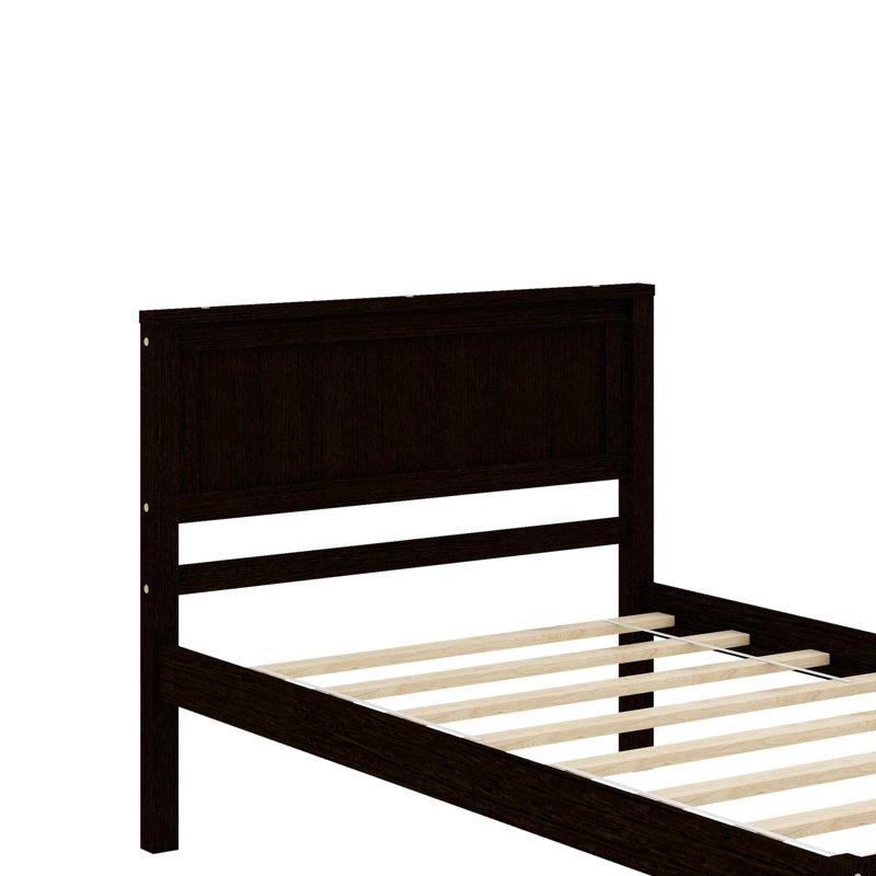 Platform Bed With Headboard, Twin, Espresso