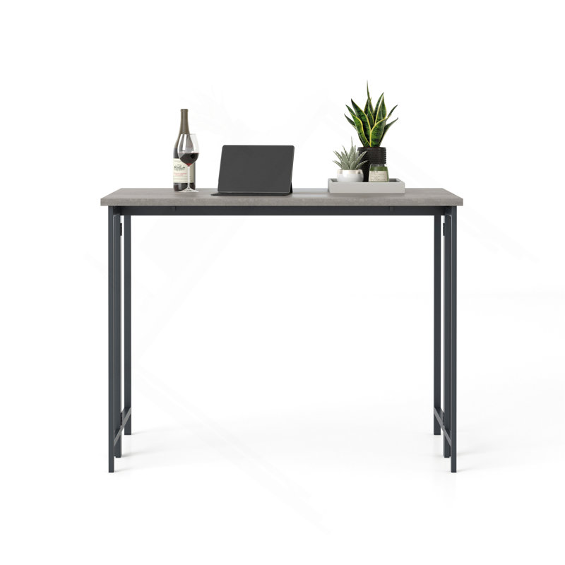 Table With Drop Leaf, Gray Finish