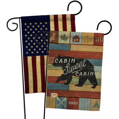 Cabin Sweet 2-Sided Polyester 19 x 13 in. Garden flag