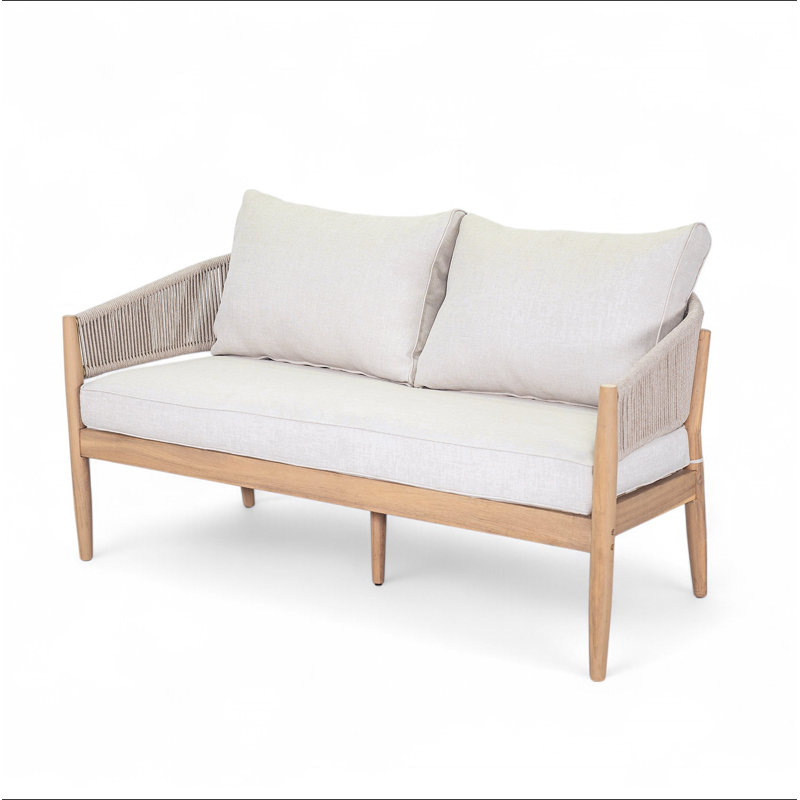 Causeuse d'extérieur en bois d'acacia Verona, Blanc