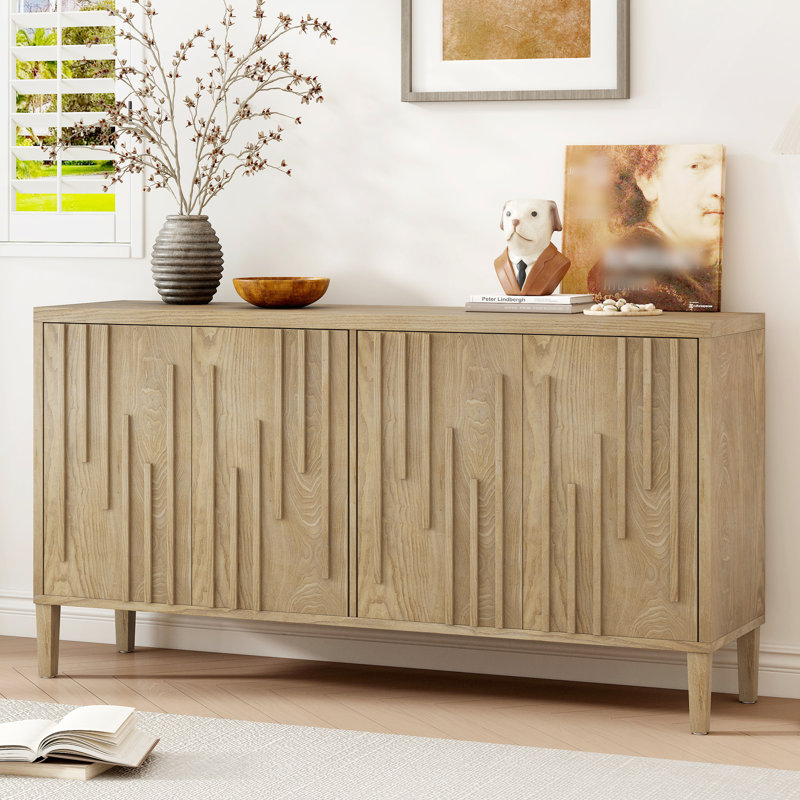 Buffet 59 portes 4 portes 59,8 po, Naturel