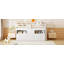 Lit mezzanine simple avec 4 tiroirs, sous l'armoire et les tablettes