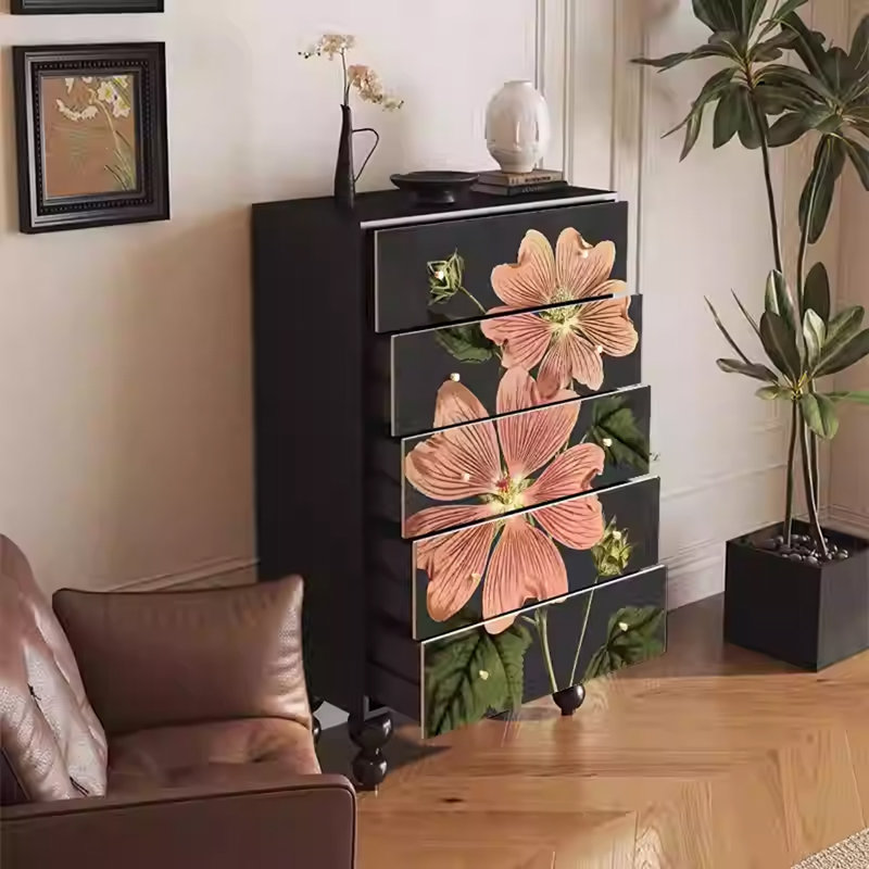 Armoire de rangement multi-tiroirs en pin massif