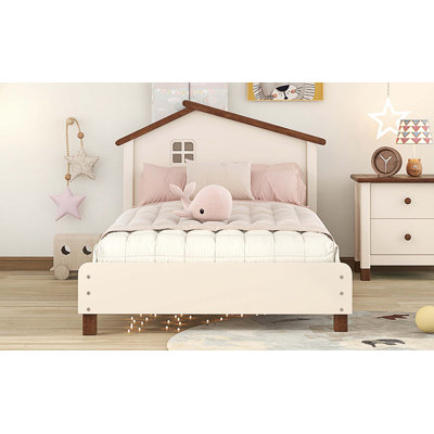 Michigantown Modern Wood Platform Bed Kids Beds with House-shaped Headboard by Harper Orchard