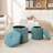 Upholstered Velvet Storage Ottoman with Gold Accents-783351398