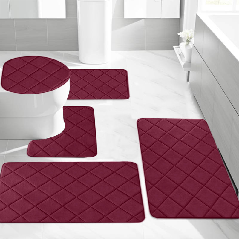 Ensemble de tapis de bain en mousse 5 ensembles de tapis de salle de bain pour 5 pièces