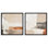 Impression sur toile 20 x 20 avec décorations peintes à la main - ensemble de 2 - beige, brun, gris et blanc - art mural abstrait