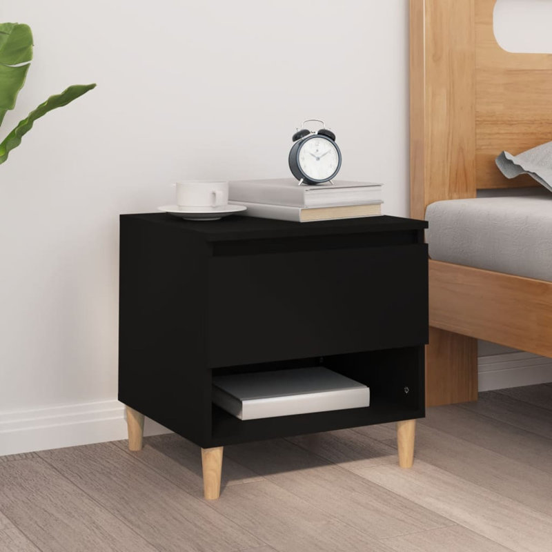 50cm W Bedside Table, Black