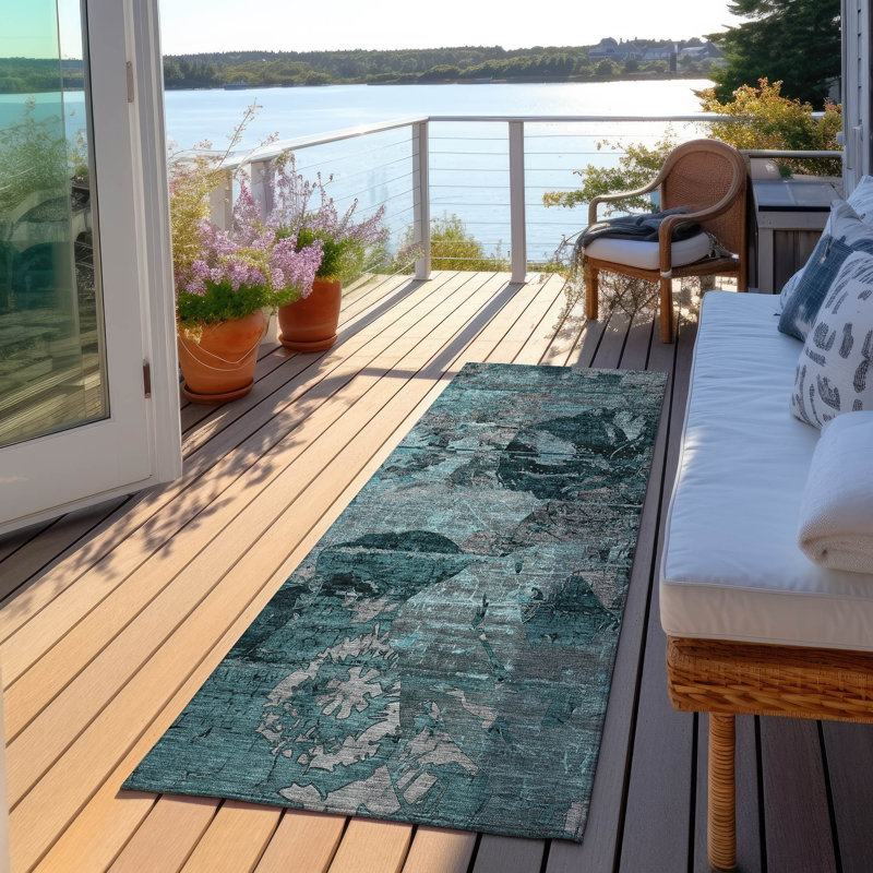 Tapis intérieur / extérieur Julieta avec envers antidérapant, Tapis de couloir 2 pi 3 po x 7 pi 6 po