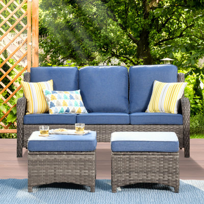 Guillen 3 - Person Outdoor Seating Group with Cushions by OVIOS