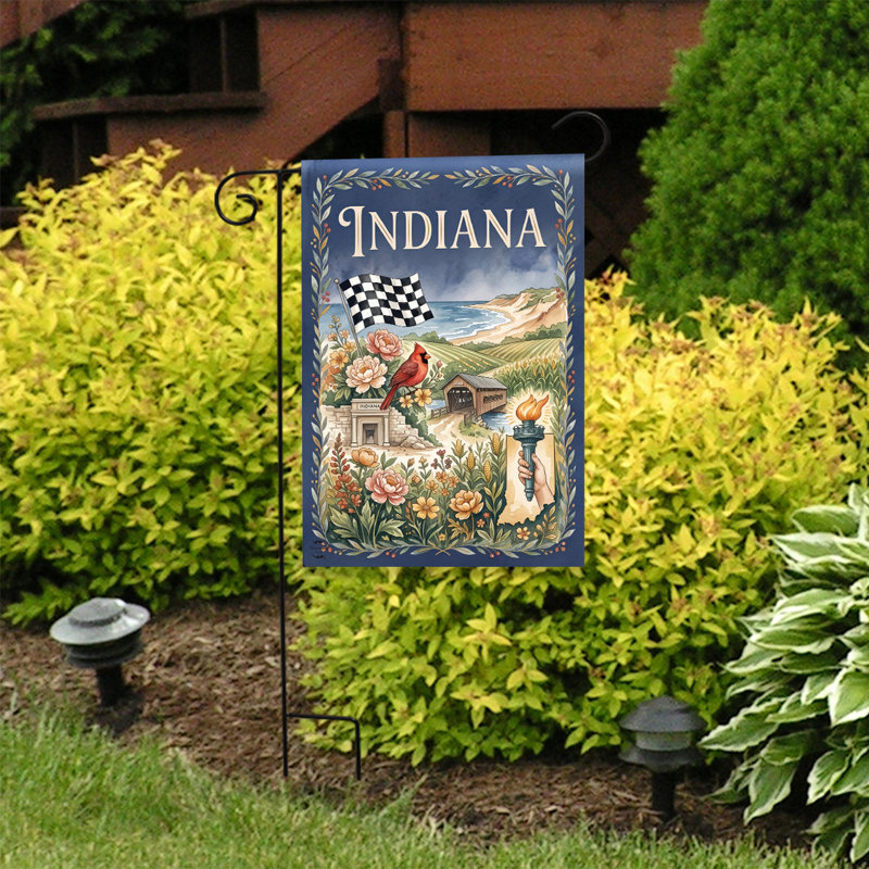 Indiana State Pride Garden Flag 12x18