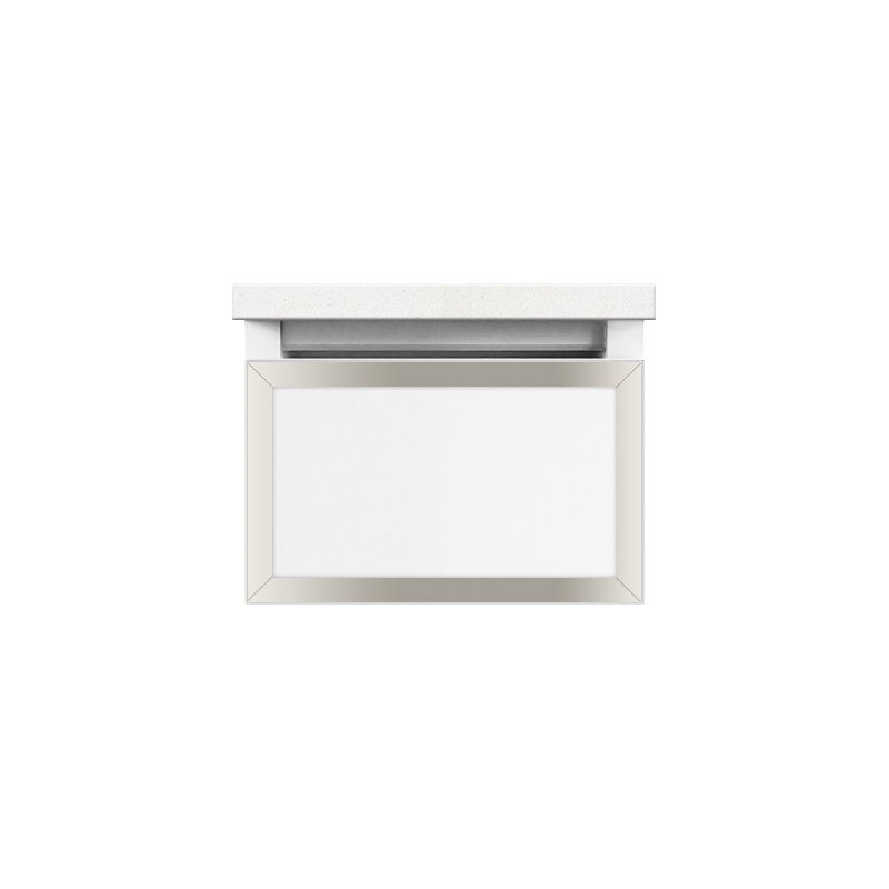Profiles Framed 12.13" Single Bathroom Vanity Base, Tinted Gray Mirror/Chrome, Yes, Full Drawer