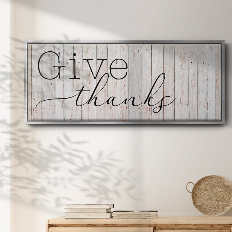 Give Thanks- Framed Canvas, 24" H x 60" W