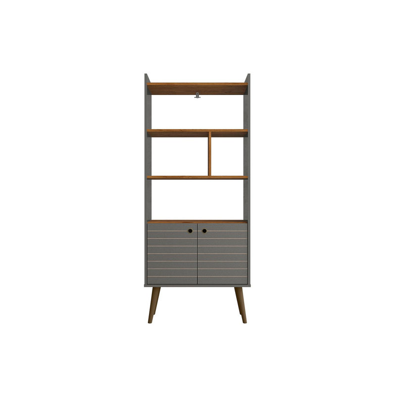 Helaina Geometric Storage Bookcase, Gray