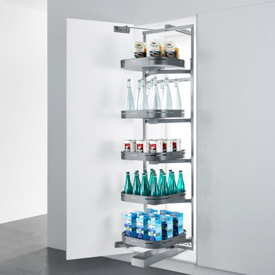 Tourbillon Adjustable 6 - Shelf Pull-Out Basket For Tall Cabinet, 360 Degree Rotating Designed