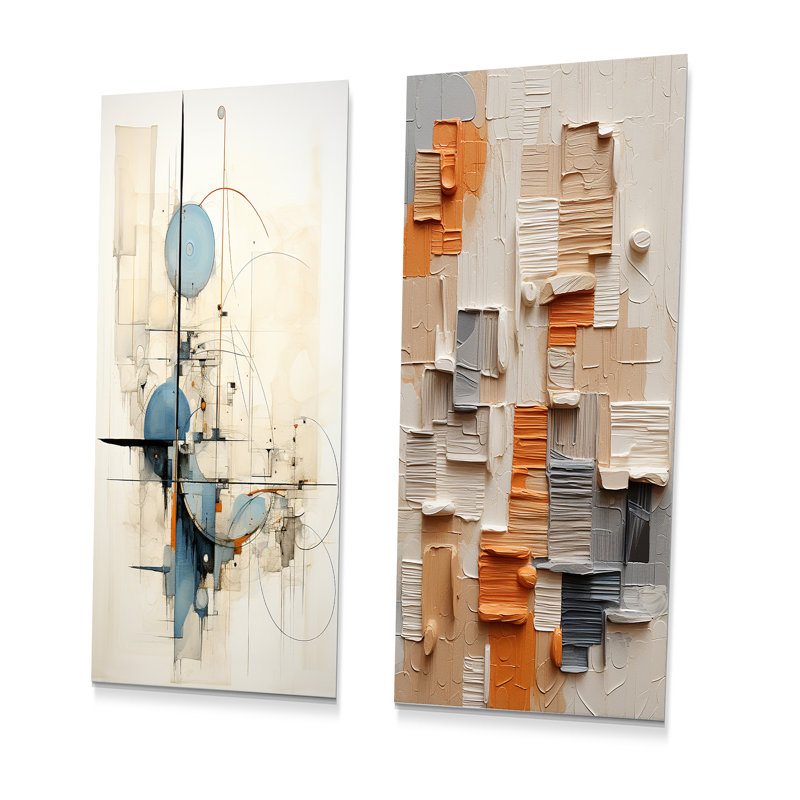 Minimalisme géométrique Wizards Collage - ensemble de 3 décorations murales abstraites en métal, H 28 po x l 24 po