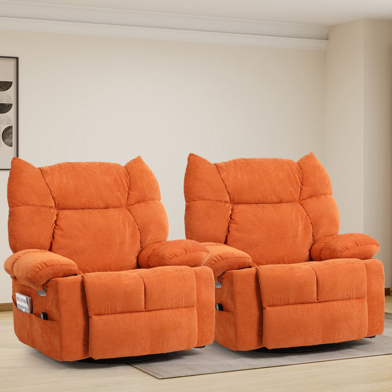 39.37" Wide Swivel Zero Gravity Recliner Power Lift Recliner Chair With Massage & Heat? – Oversized Swivel Rocker Chair For Adults (set Of 2)