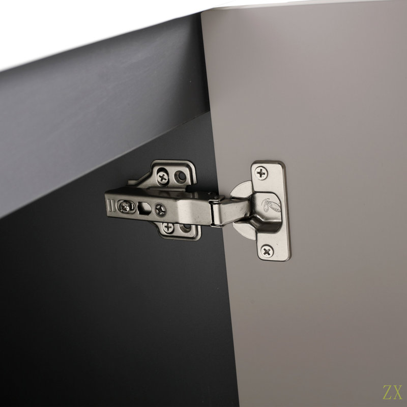 Meuble-lavabo autoportant 24 po avec lavabo en résine et 2 portes d'armoire à fermeture en douceur (emballage KD), 24"