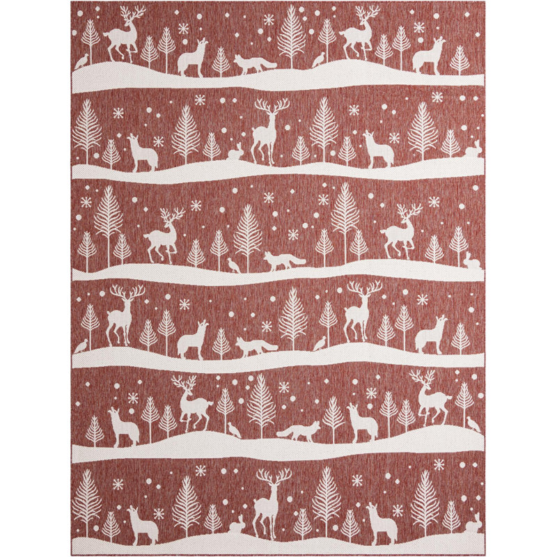 The Holiday Aisle Kareema Indoor/Outdoor Area Rug, Rectangle 9' x 12'