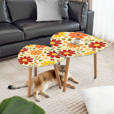 Ensemble de 2 tables basses gigognes Triangle