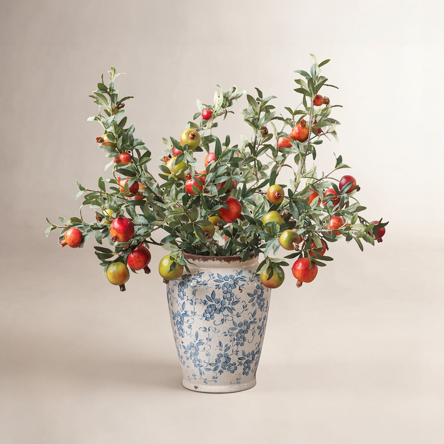 32" Pomegranate Branch, Red